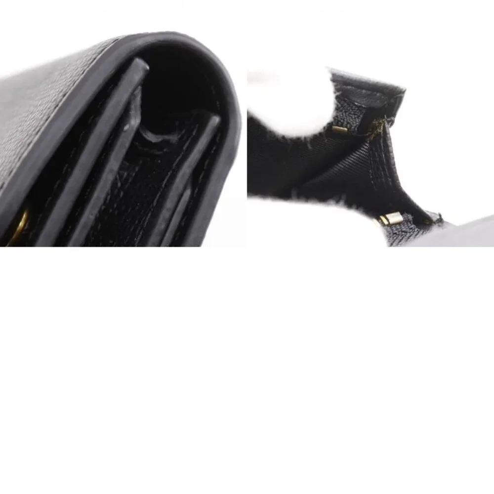 Dior Compact Wallet Calf Black Trifold Wallet
